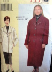 7143 VOGUE BETZINA COAT LENGTHS, (REVERSE/ LINED) PATTERN DEF,  GHIJ